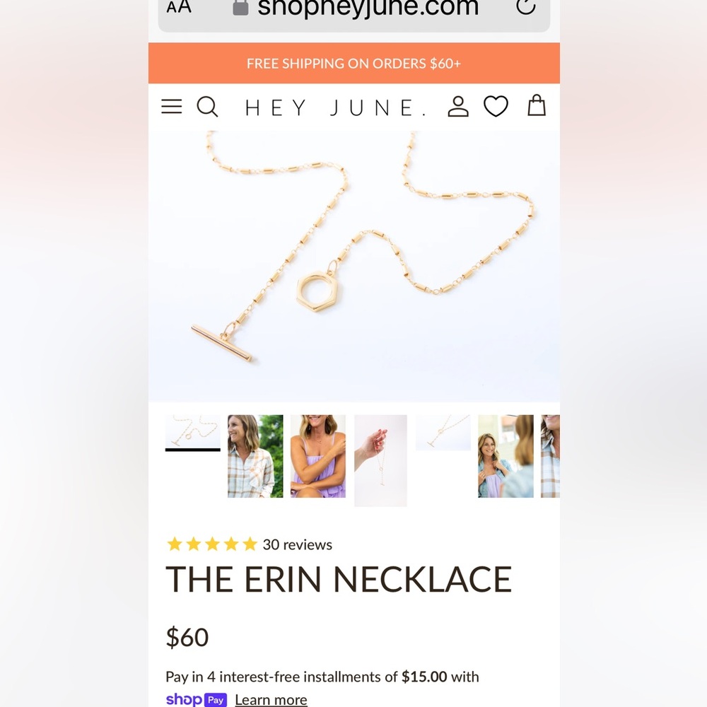 Hey June gold filled necklace 15 inch